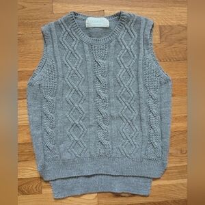 Korean Gray Cable Knit Vest